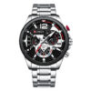 curren 8395 silver stainless steel black chronograph dial mens wrist watch
