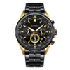 Curren 8399 black stainless steel black chronograph dial men's dress wrist watch