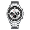 Curren 8399 silver stainless steel silver black chronograph dial men's wrist watch