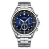 Curren 8399 silver stainless steel blue chronograph dial men's sports wrist watch