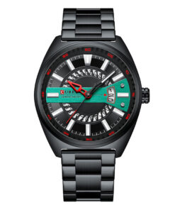 curren 8403 black stainless steel black dial mens chronometer wrist watch
