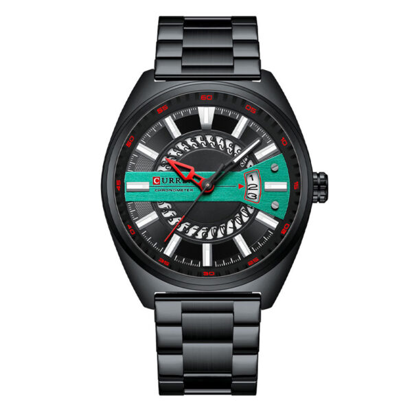 curren 8403 black stainless steel black dial mens chronometer wrist watch