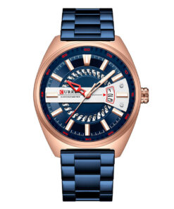 curren 8403 blue stainless steel blue dial mens chronometer wrist watch