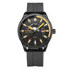 Curren 8421 black resin band round analog dial men's sporty look watch