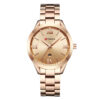 curren 9007 rose gold stainless chain stylish roman analog dial ladies wrist watch
