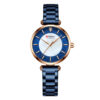 curren 9072 blue stainless steel two tone dial ladies analog wrist watch