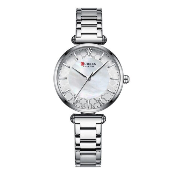 curren 9072 silver stainless steel silver dial ladies analog wrist watch