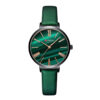 curren 9076 green leather strap green roman dial ladies wrist watch