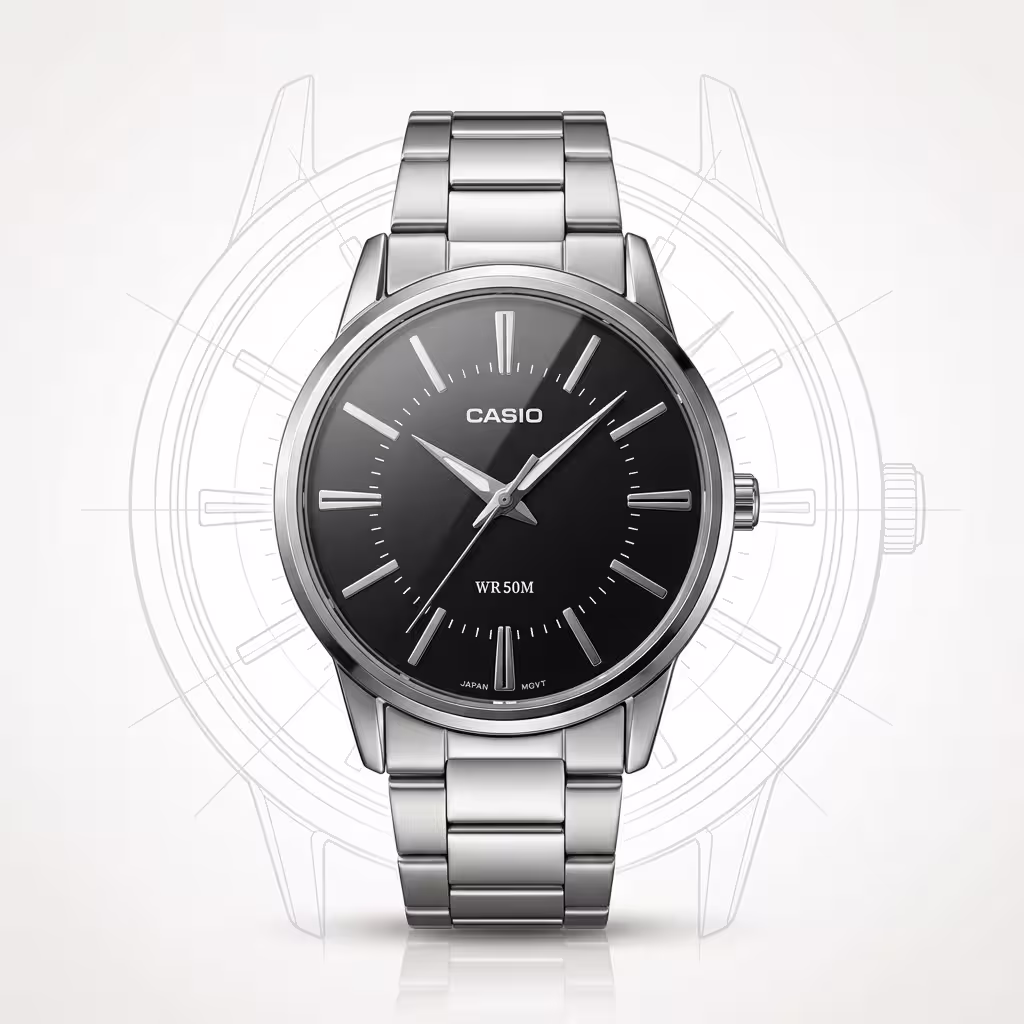 Casio MTP-1303D-1A Men's Black Dial Stainless Steel Analog Watch | Original Casio Pakistan
