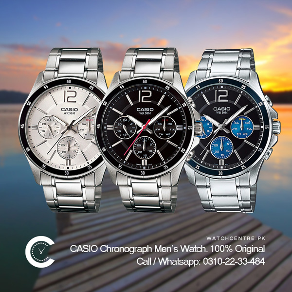 MTP-1374D Series Casio Men's Stainless Steel best seller multi-hand dial wrist watch banner