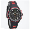 rhythm ES1401R01 red black resin band black chronograph men's sports wrist watch
