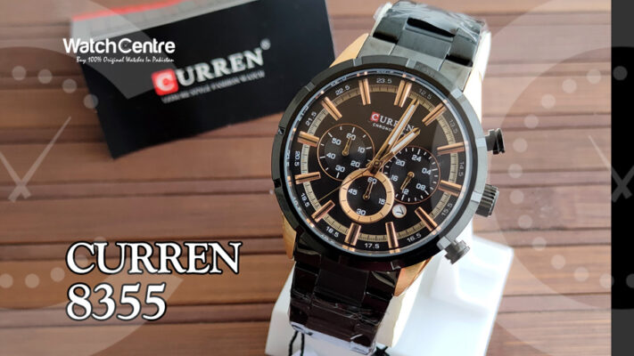 curren 83555 black stainless steel men's chronograph wrist watch video review cover