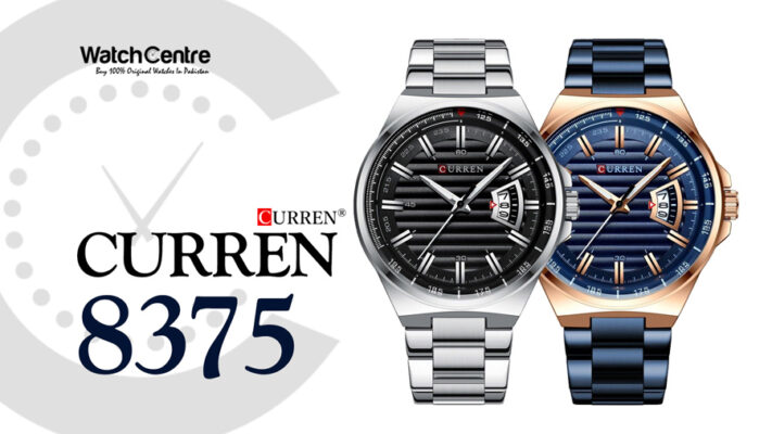 curren 8375 mens analog wrist watches blue & silver stainless steel chain video review thumbnail