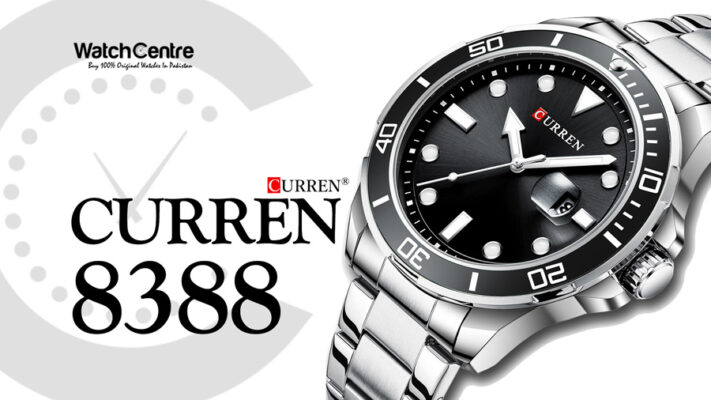 Curren 8388 silver stainless steel black analog dial men's wrist watch video review cover