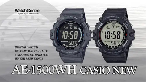Casio AE-1500WH new digital sports wrist watch in black