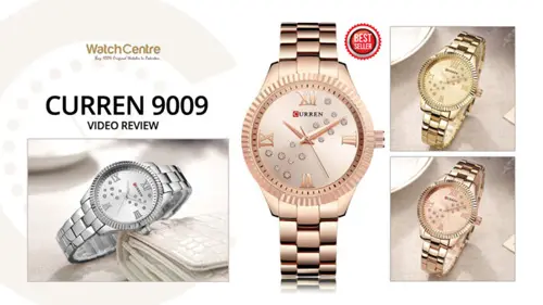 curren 9009 ladies stylish analog wrist watches in stainless steel video review cover