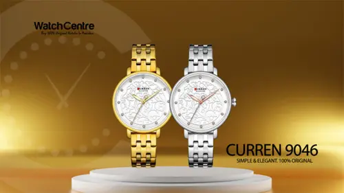 Curren 9046 golden & silver ladies fashion wrist watches