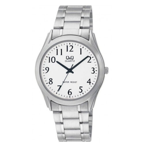 Q&Q Q594J204Y silver stainless steel white numeric dial mens casual watch