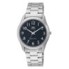 Q&Q Q594J205Y silver stainless steel black numeric dial mens analog wrist watch