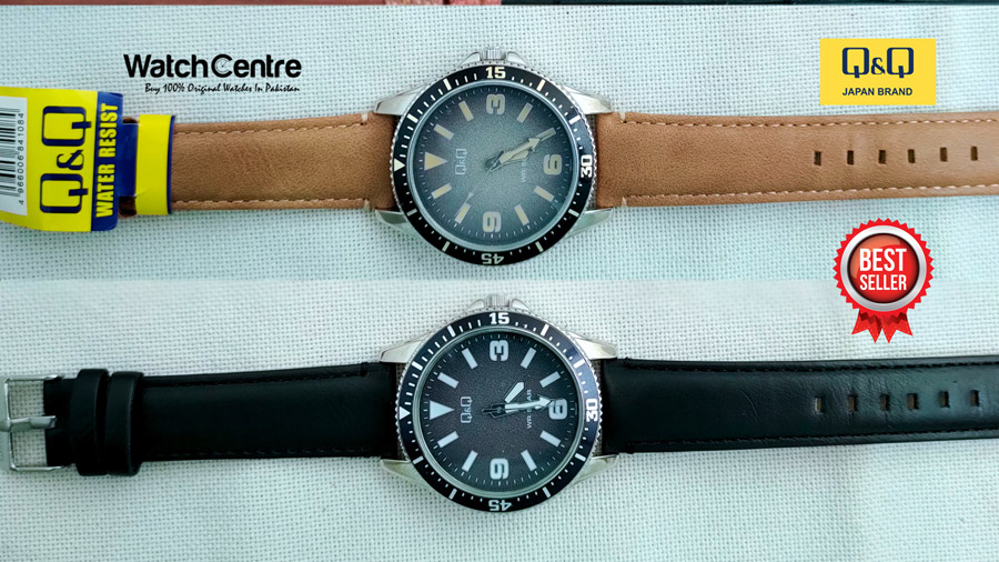 Q&Q QB64 Series Leather Strap Analog Dress Watches Review