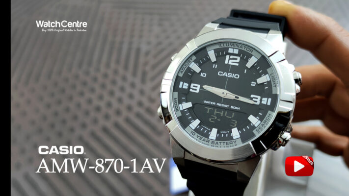 casio amw-870-1av black resin band mens analog digital wrist watch video review cover