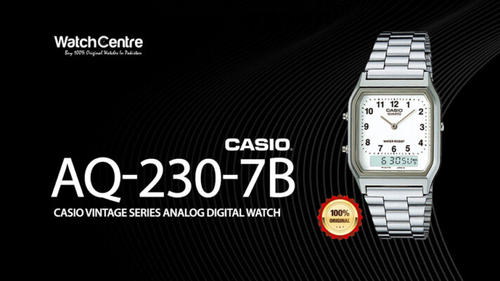 casio- AQ-230-7B silver stainless steel analog digital dial me s wrist watch video cover