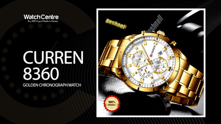 Curren 8360 golden stainless steel white dial mens chronograph wrist watch video cover