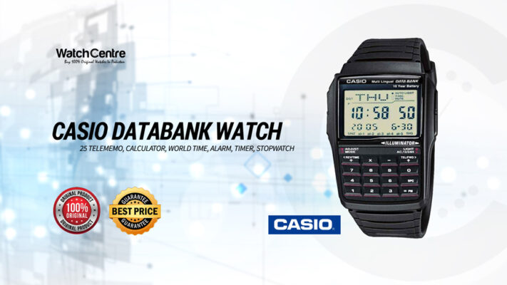 Casio DBC-32-1A digital caculator wrist watch in black resin band video review cover