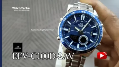 Casio Edifice efv-c100d-1av blue dial men's anlaog digital combination executive wrist watch
