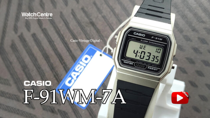 Casio F-91WM-7A black resin band unisex digital vintage wrist watch video review cover