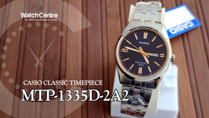 Casio Enticer mtp-1335d-2a2 silver stainless steel blue analog dial mens wrist watch