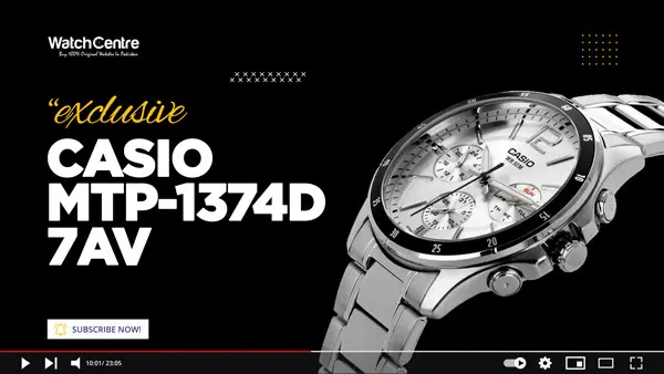 Casio MTP 1374D 7AV white multi hand dial men's wrist watch