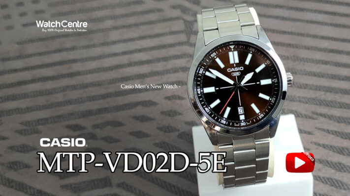 casio mtp-vd02d-5e silver stainless steel brown dial mens analog wrist watch video review cover