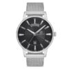 Bigotti BG.1.10161-2 silver mesh chain black dial men's analog wrist watch