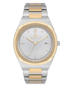 Bigotti BG.1.10164-2 two tone stainless steel silver analog dial mens gift wrist watch