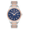 Bigotti BG.1.10167-5 two tone stainless steel blue dial rose gold case men's casual wear watch