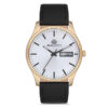 Bigotti BG.1.10168-5 black leather strap white dial mens quartz watch
