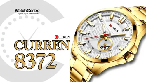 curre 8372 golden stainless steel chain white analog dial mens gift watch video review cover