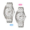 MTP-&-LTP-1335d-7a silver dial & silver stainless steel couple wrist watch