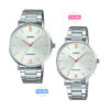 MTP-&-LTP-VT01D-7B silver dial silver stainless steel couple wrist watch