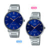 MTP-&-Ltp-vt01d-2b2 simple blue dial silver stainless steel couple hand watch