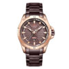 NaviForce-9161 brown stainless steel classic round brown dial men's quartz watch