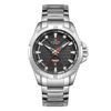NaviForce 9161 silver stainless steel standard black dial men's dress watch