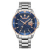 NaviForce-9191 silver stainless steel blue dial rose gold case men's luxury dress watch
