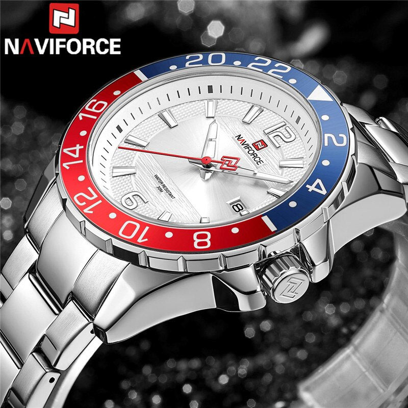 NaviForce-9192 multi color dial case men's analog wrist watch