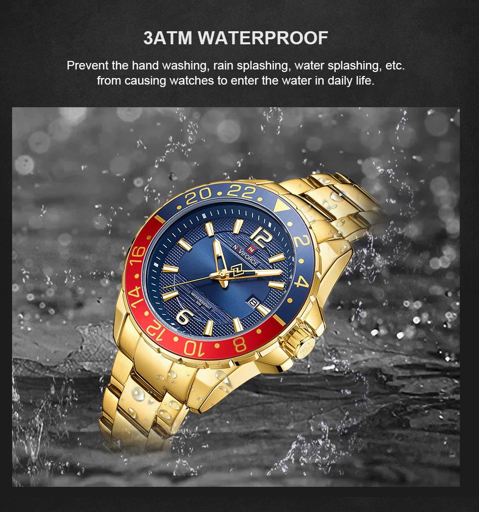 NaviForce-9192 men's analog waterproof watch