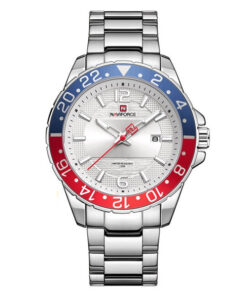 NaviForce-9192 silver stainless steel standard round silver dial men's hand watch