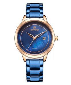 NaviForce NF5008 blue stainless steel blue analog dial ladies stylish wrist watch
