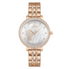 NaviForce NF5017 stone engraved rose gold stainless steel bracelet silver dial ladies stylish wrist watch
