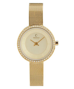 Obaku V146LEGGMG golden mesh strap analog dial ladies gift wrist watch